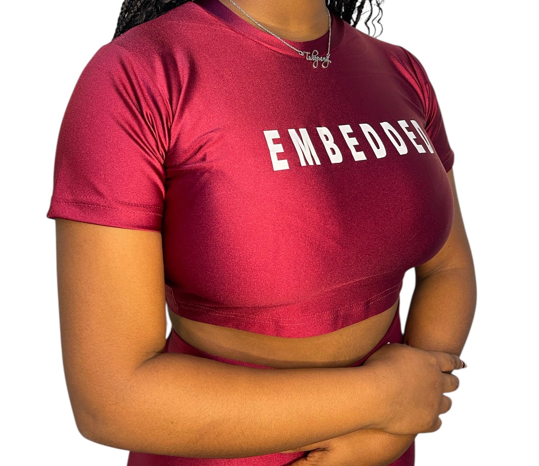 Burgundy Short Sleeve Legging Set