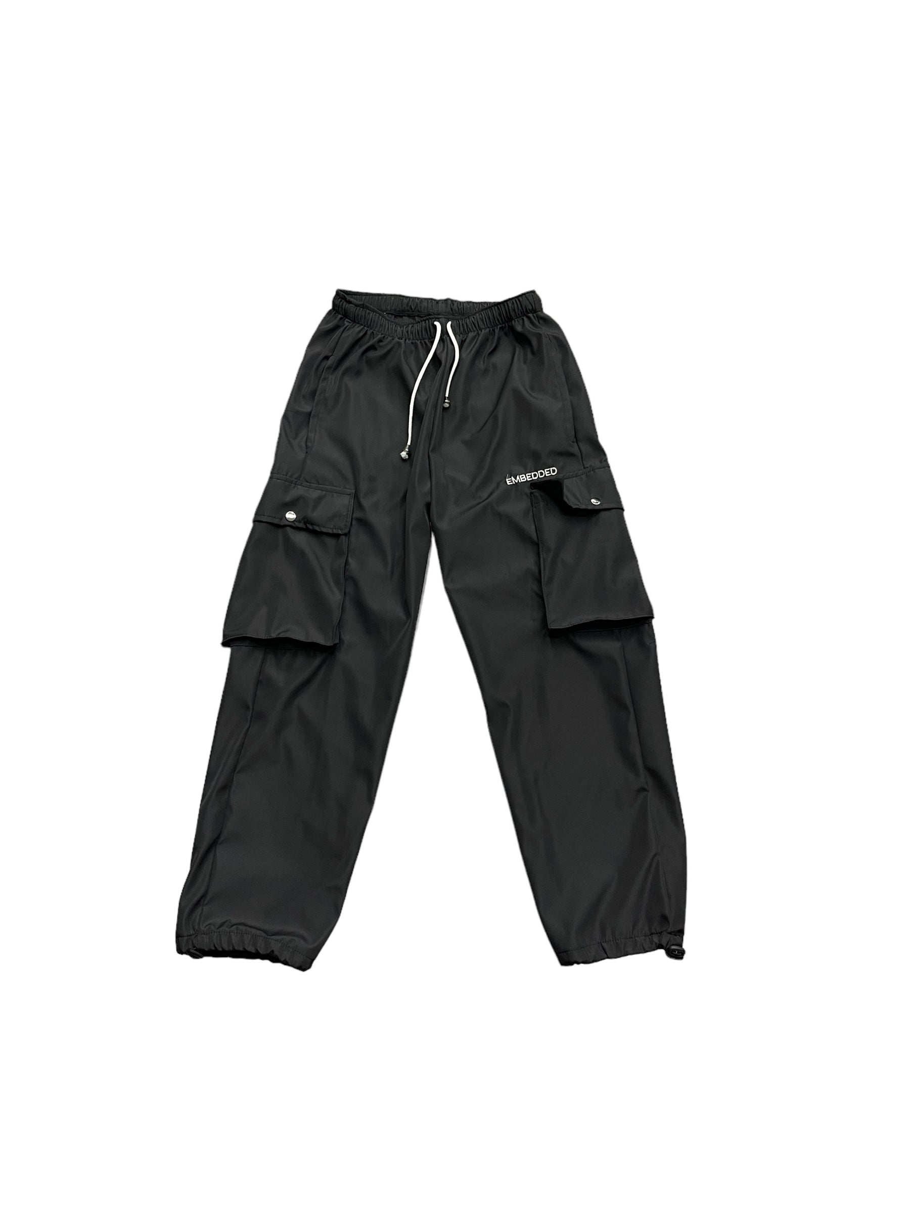 Black Bonded Shell Track pants