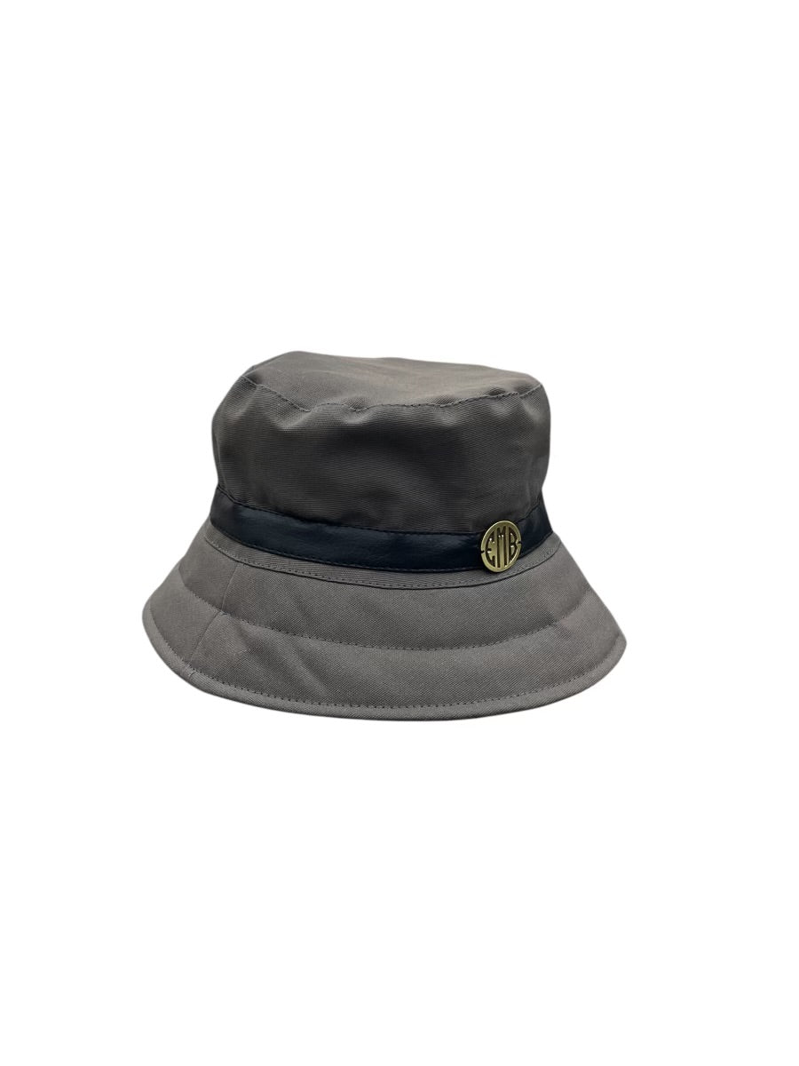 Emb Grey Canvas Bucket Hat
