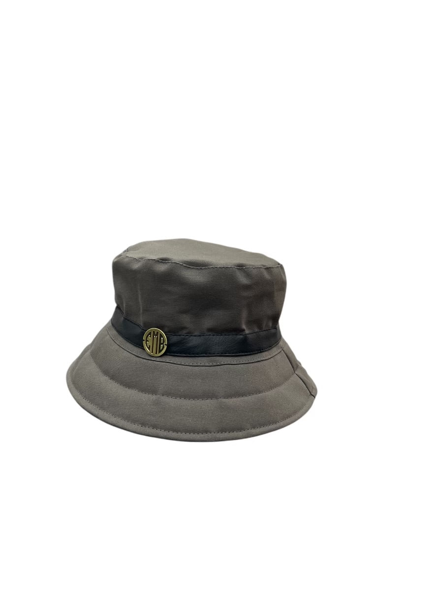 Emb Grey Canvas Bucket Hat