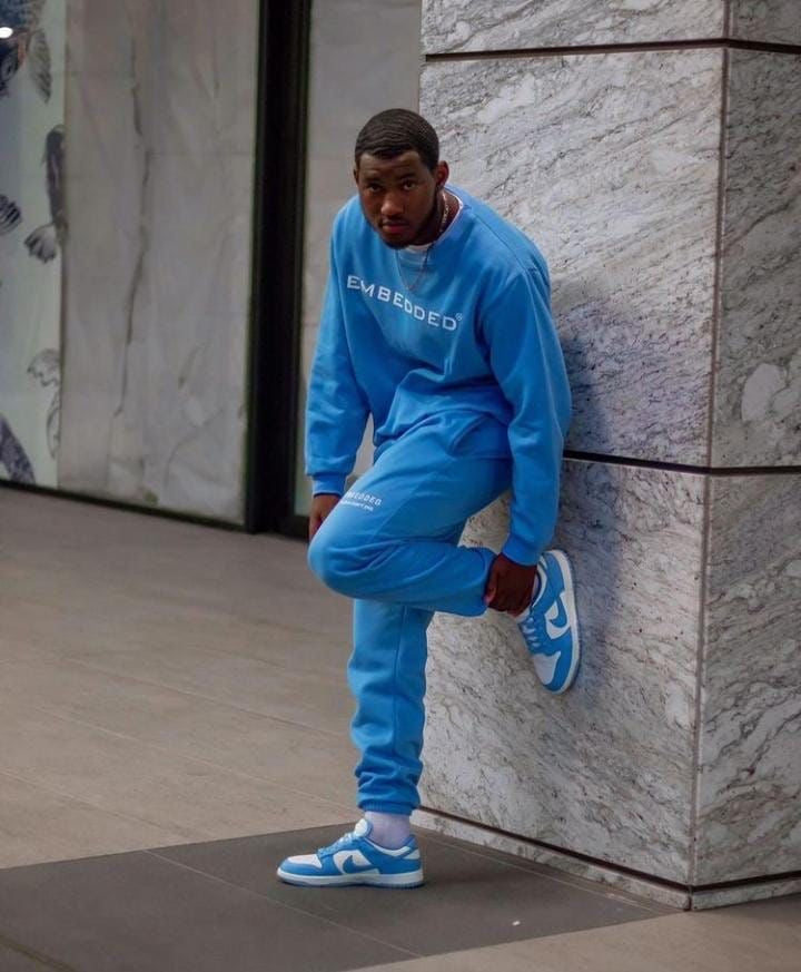 Baby Blue Cotton Crew 2 piece