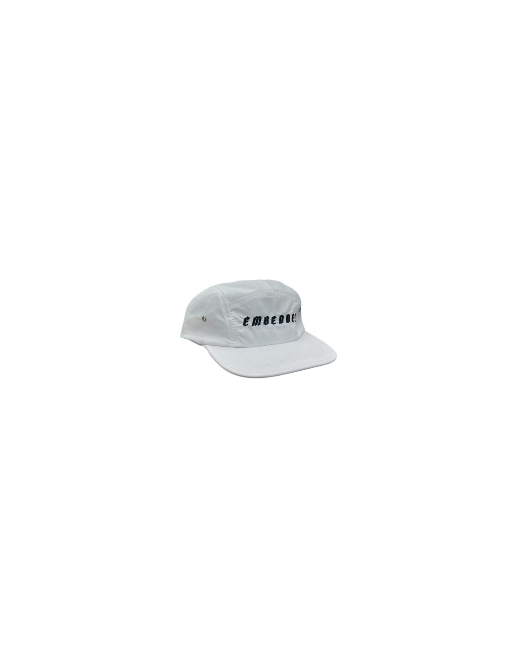 Emb White 5panel cap