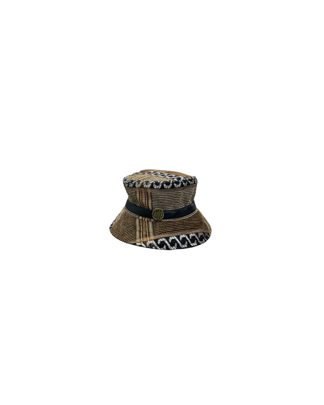 Emb Brown Pattern Canva Bucket Hat
