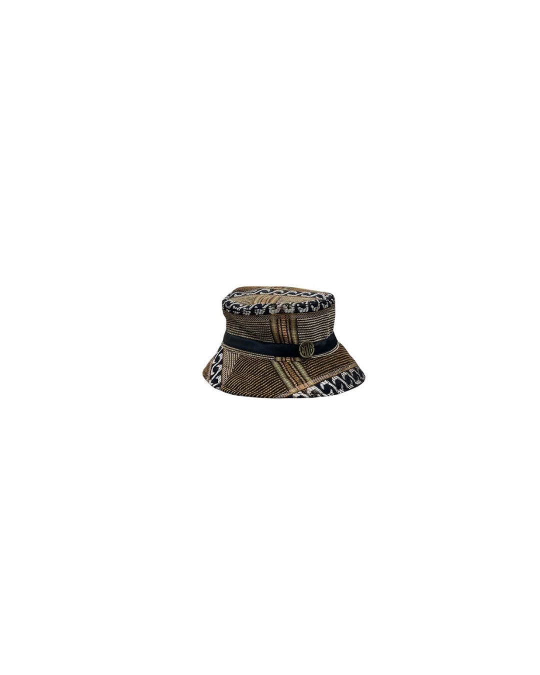 Emb Brown Pattern Canva Bucket Hat