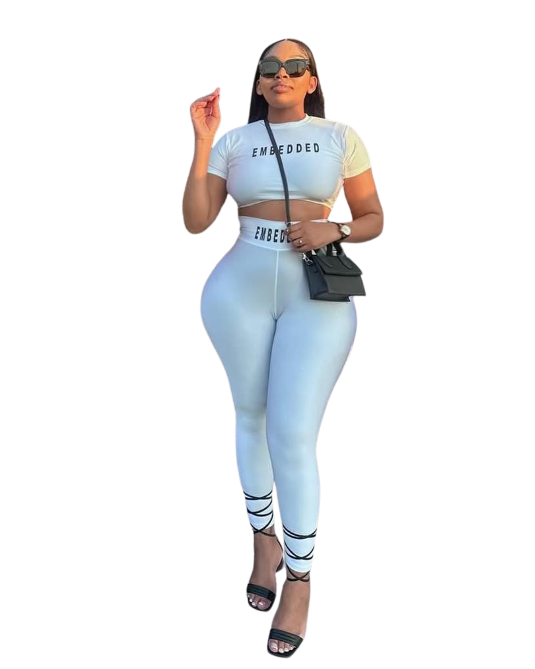 EMB White Legging Set