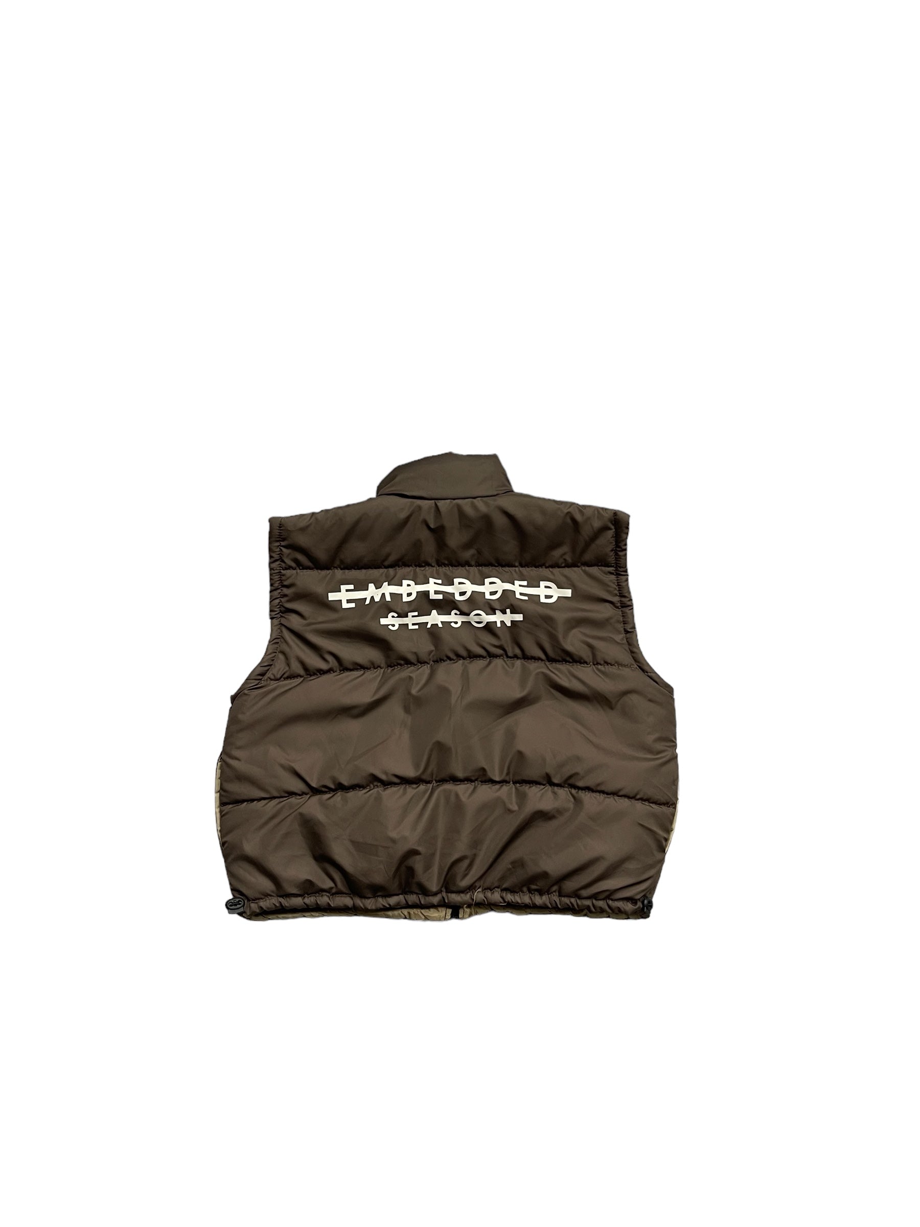 EMB Brown Puffer Vest