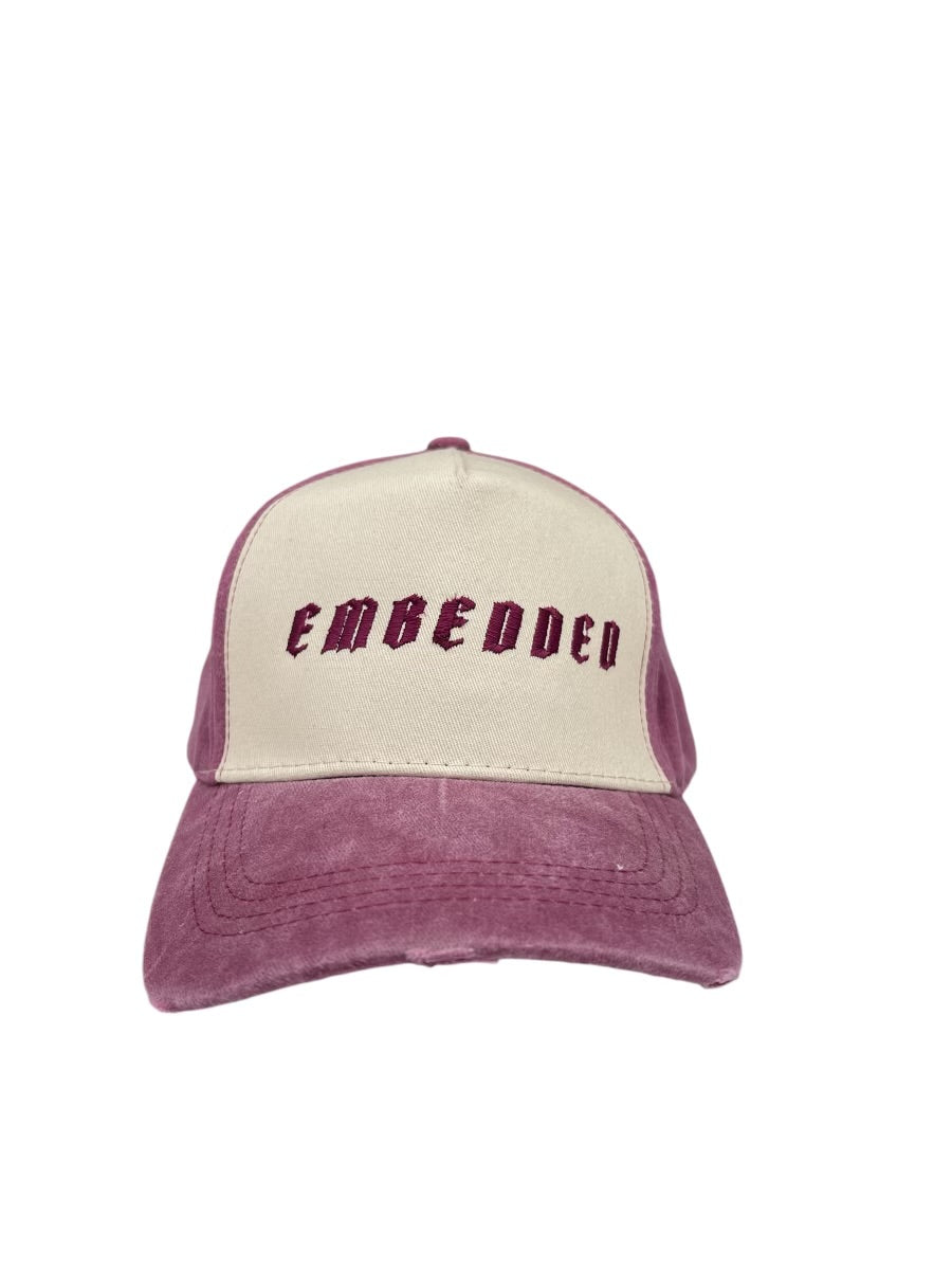 Embedded Maroon Classic Distressed Cap