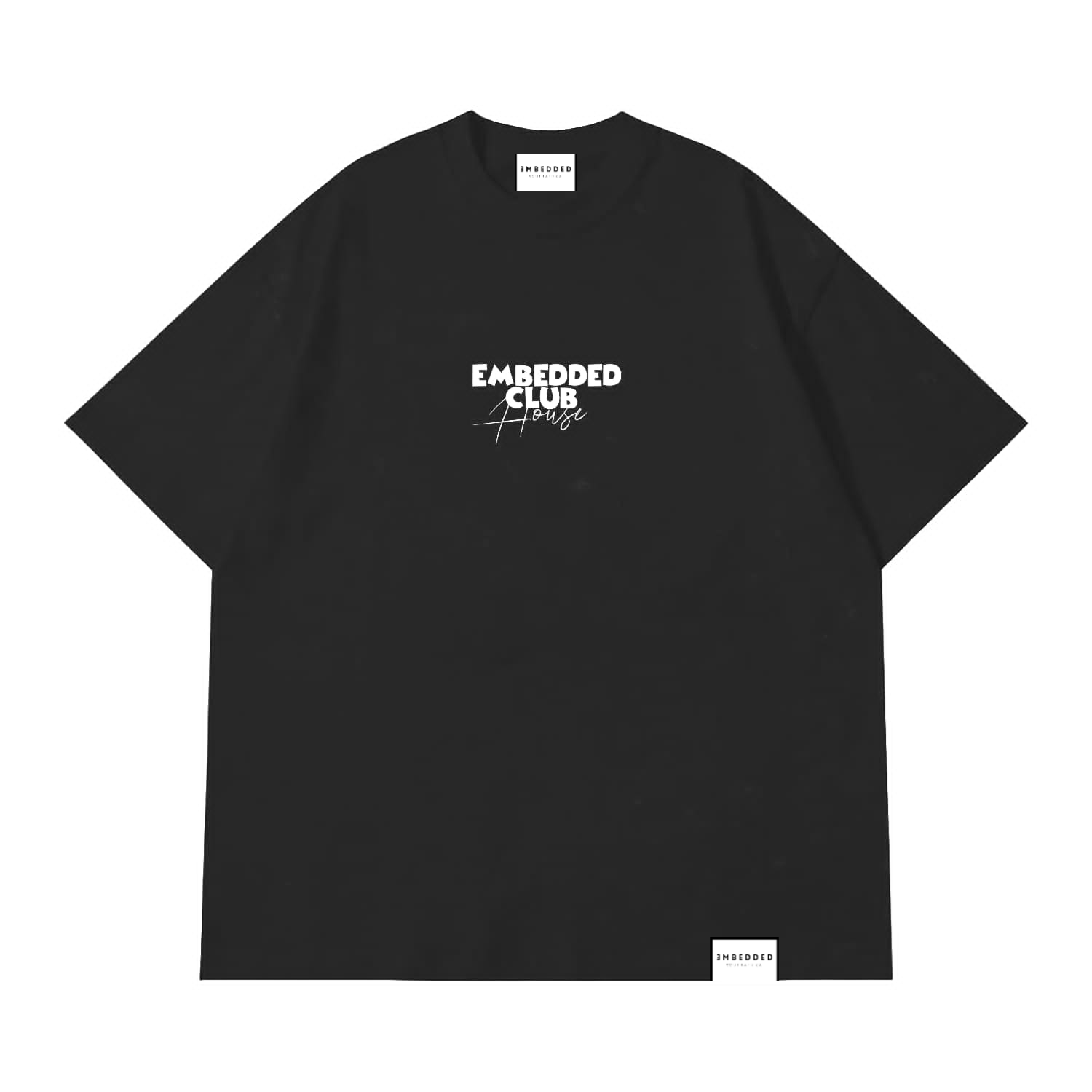 EMBEDDED CLUBHOUSE OVERSIZED SHIRT Black