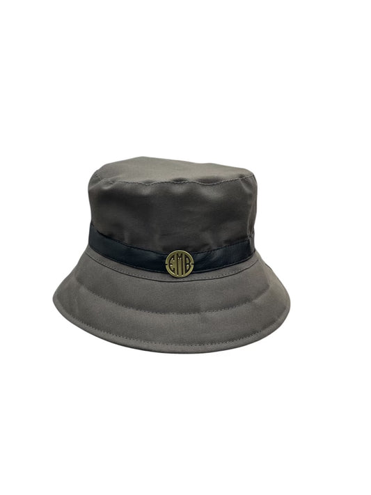 Emb Grey Canvas Bucket Hat