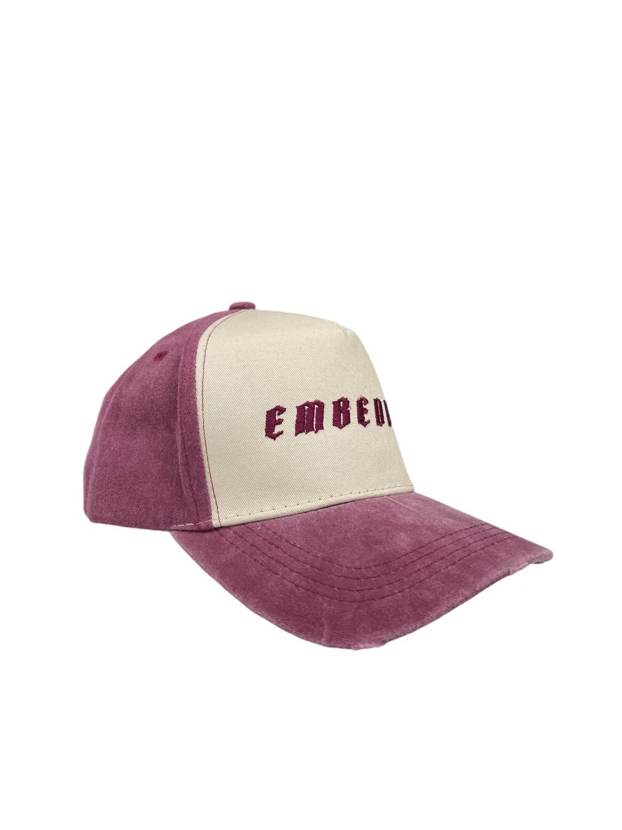 Embedded Maroon Classic Distressed Cap