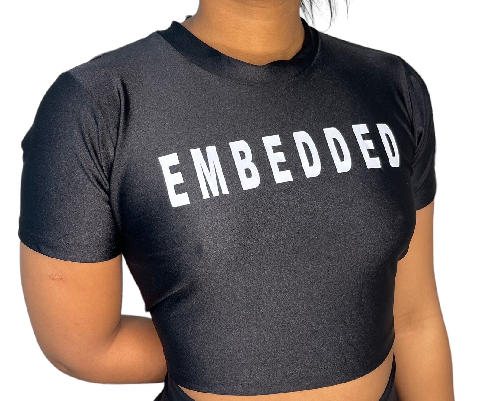 Embedded Black Crop Top