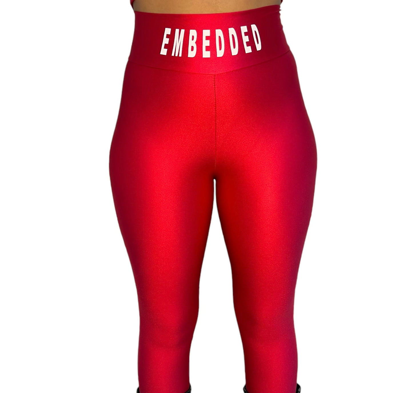 Embedded Red Leggings Set