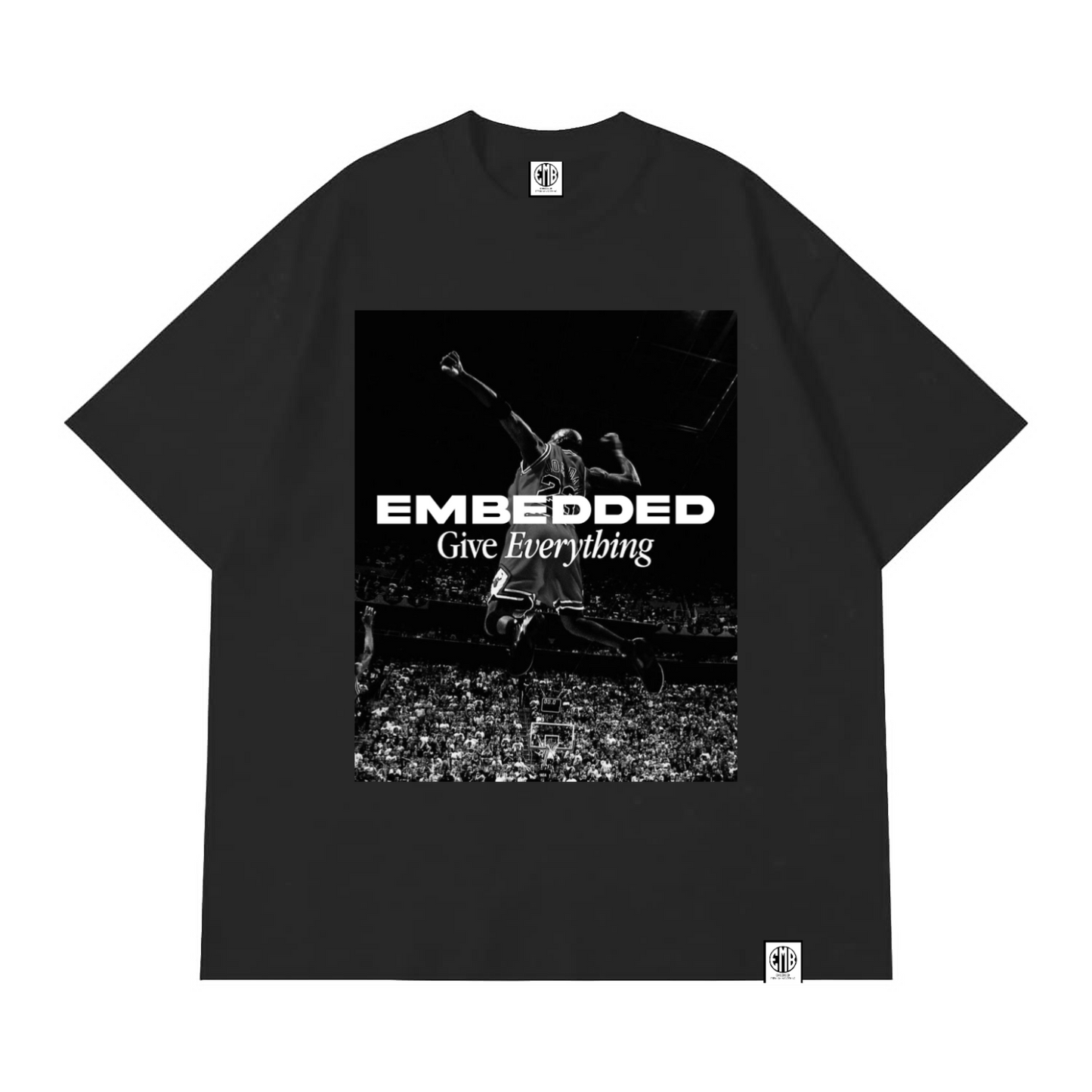 Emb black Michael Jordan Effect oversized T shirt