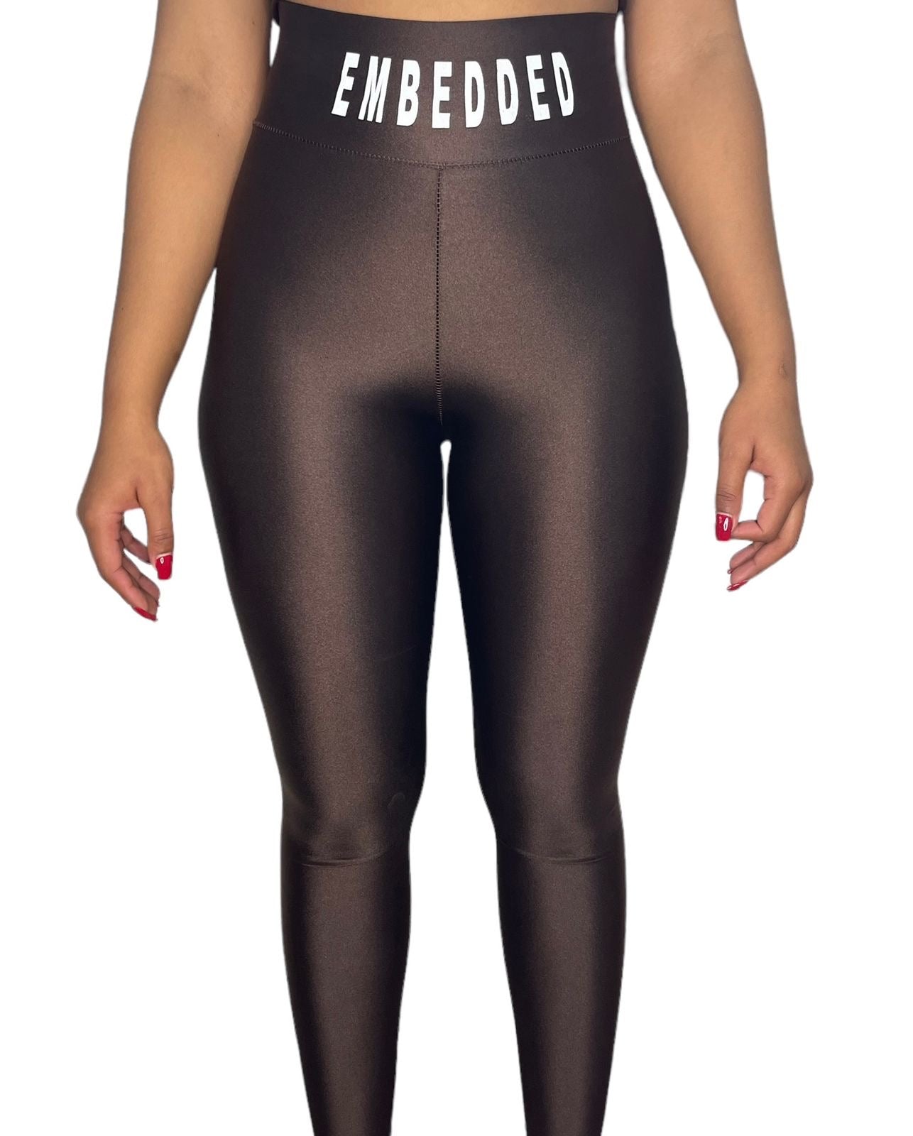 Embedded brown legging set