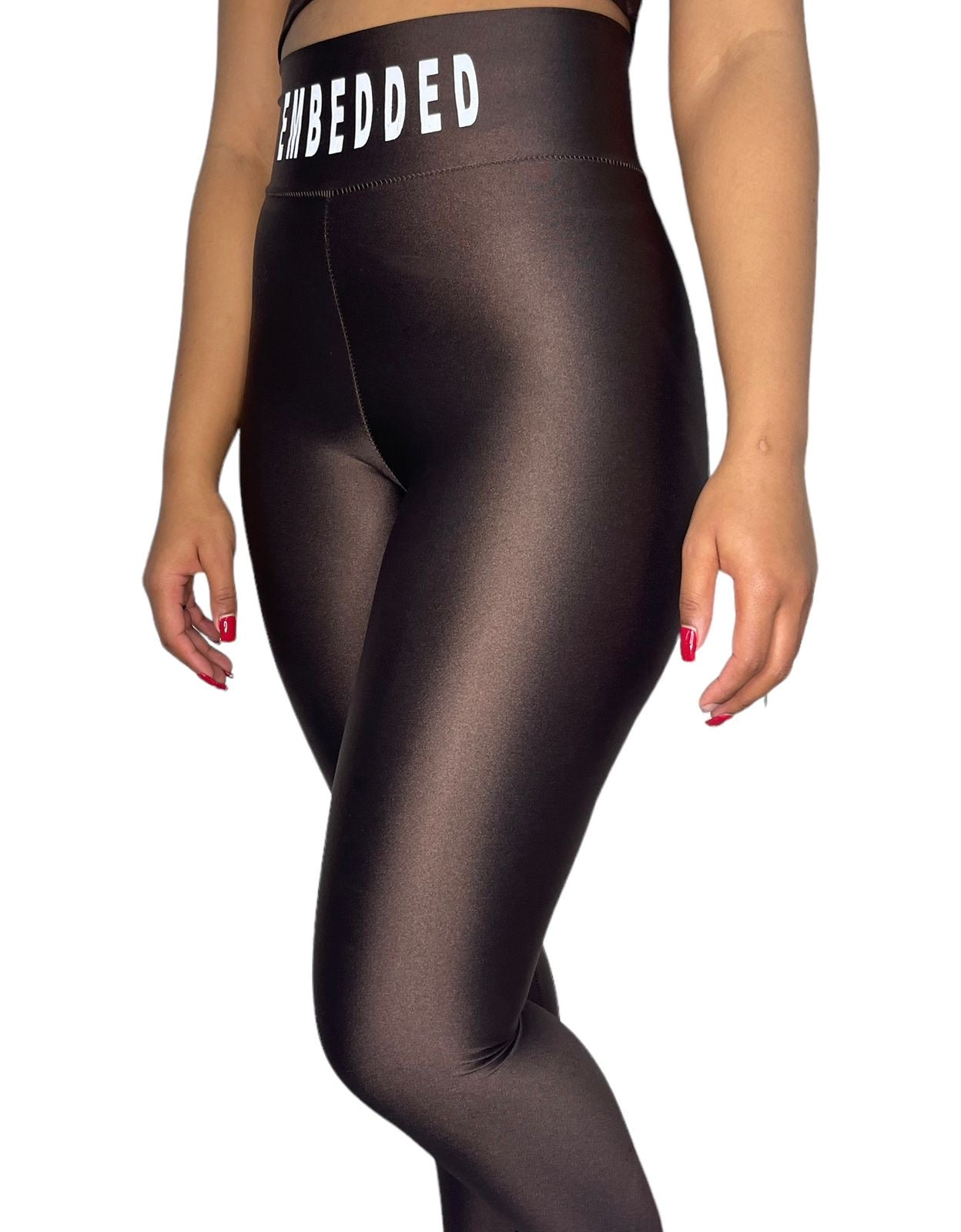 Embedded brown legging set