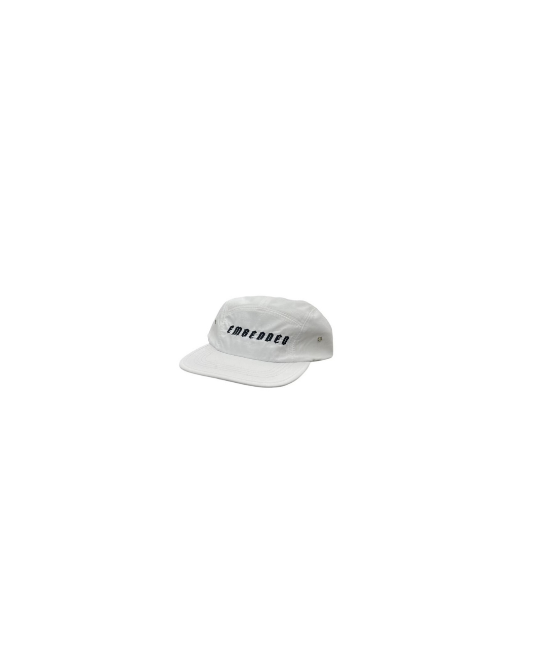 Emb White 5panel cap