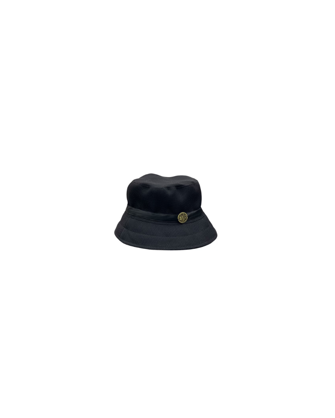 Emb Black Canvas Bucket Hat