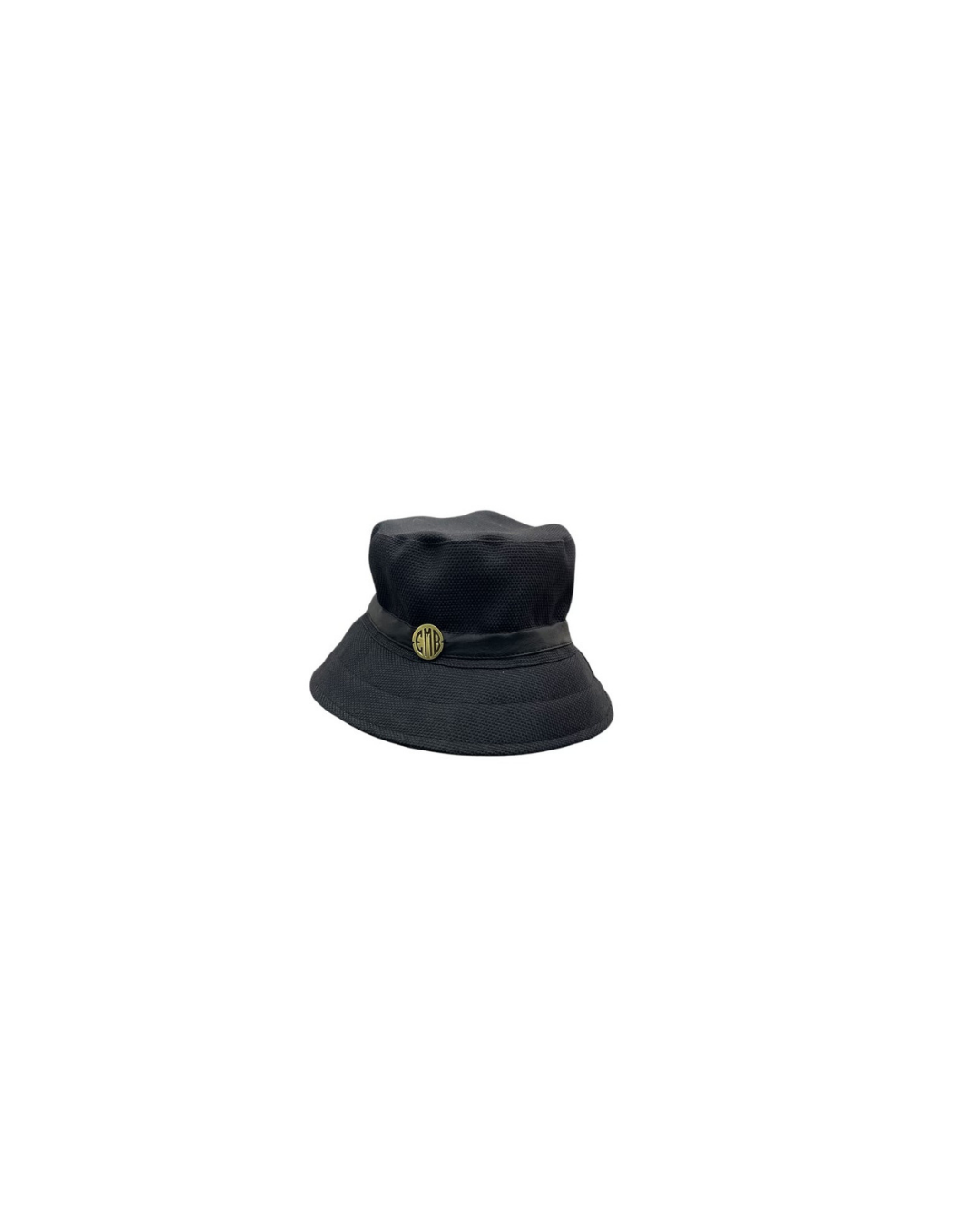 Emb Black Canvas Bucket Hat