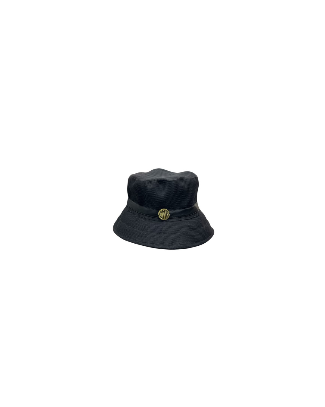 Emb Black Canvas Bucket Hat