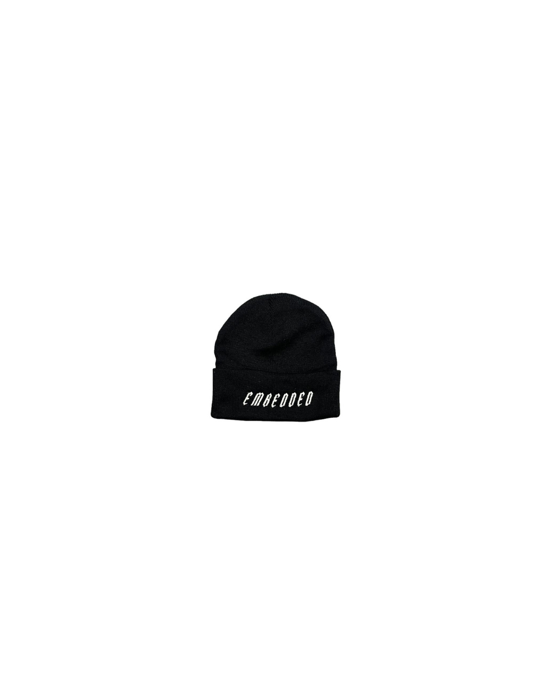 Emb Black Embroidered beanie