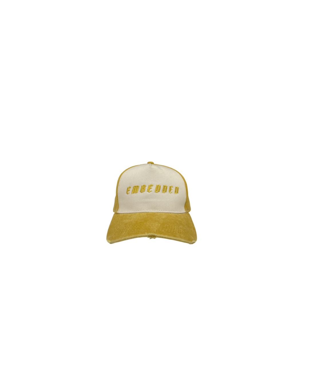 Embedded Yellow Classic Distressed Emb Cap