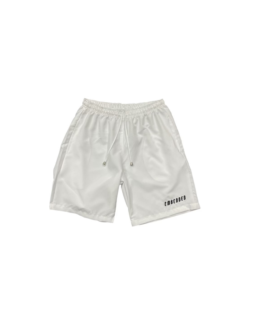 Embedded White Summer Shorts
