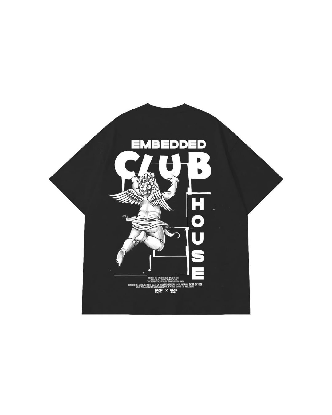 EMBEDDED CLUBHOUSE OVERSIZED SHIRT Black