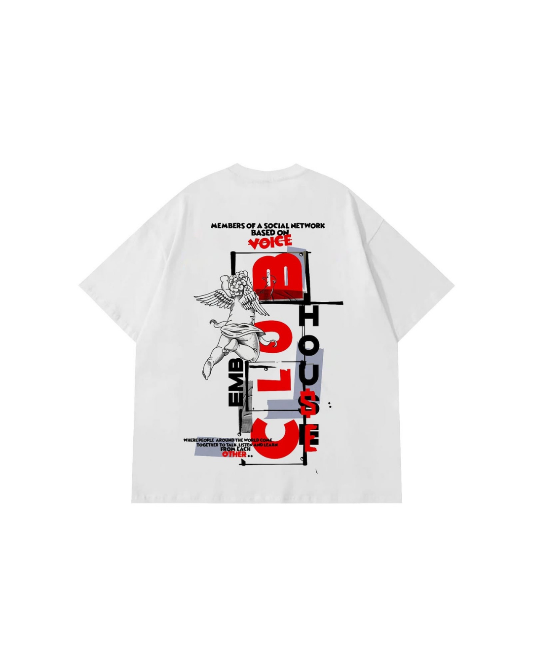 EMBEDDED CLUBHOUSE OVERSIZED SHIRT White