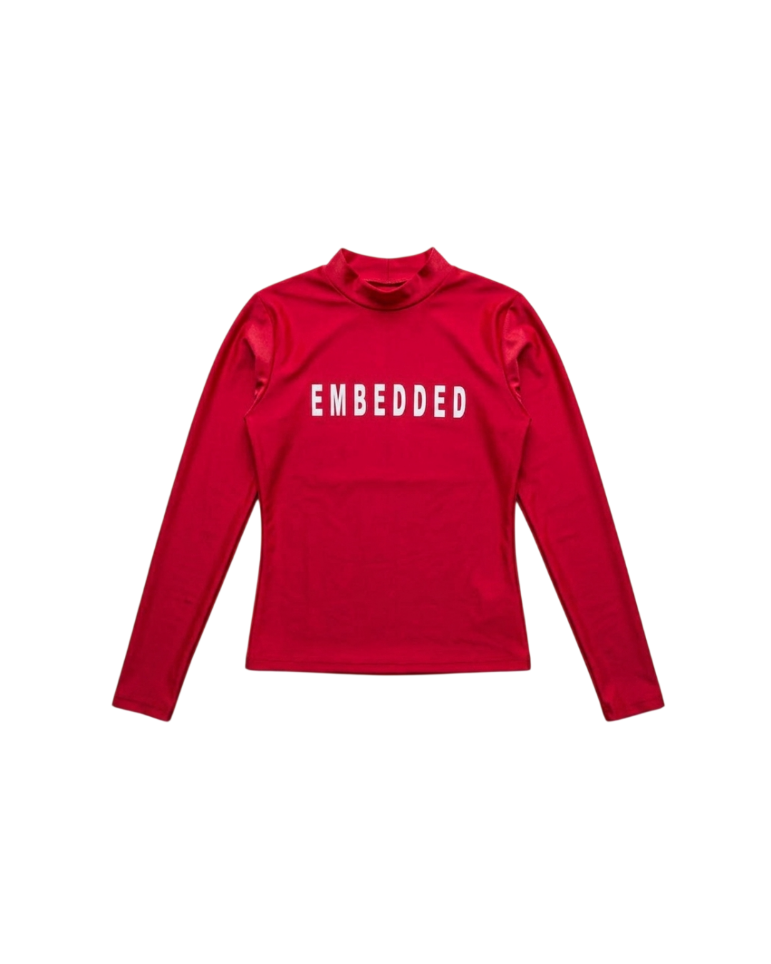Embedded Red Long sleeve crop top