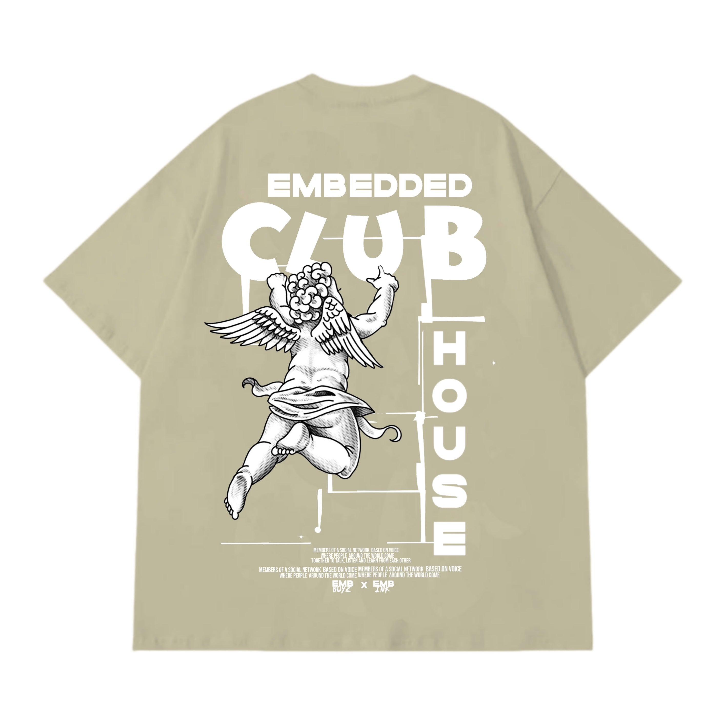 EMBEDDED CLUBHOUSE OVERSIZED SHIRT Beige