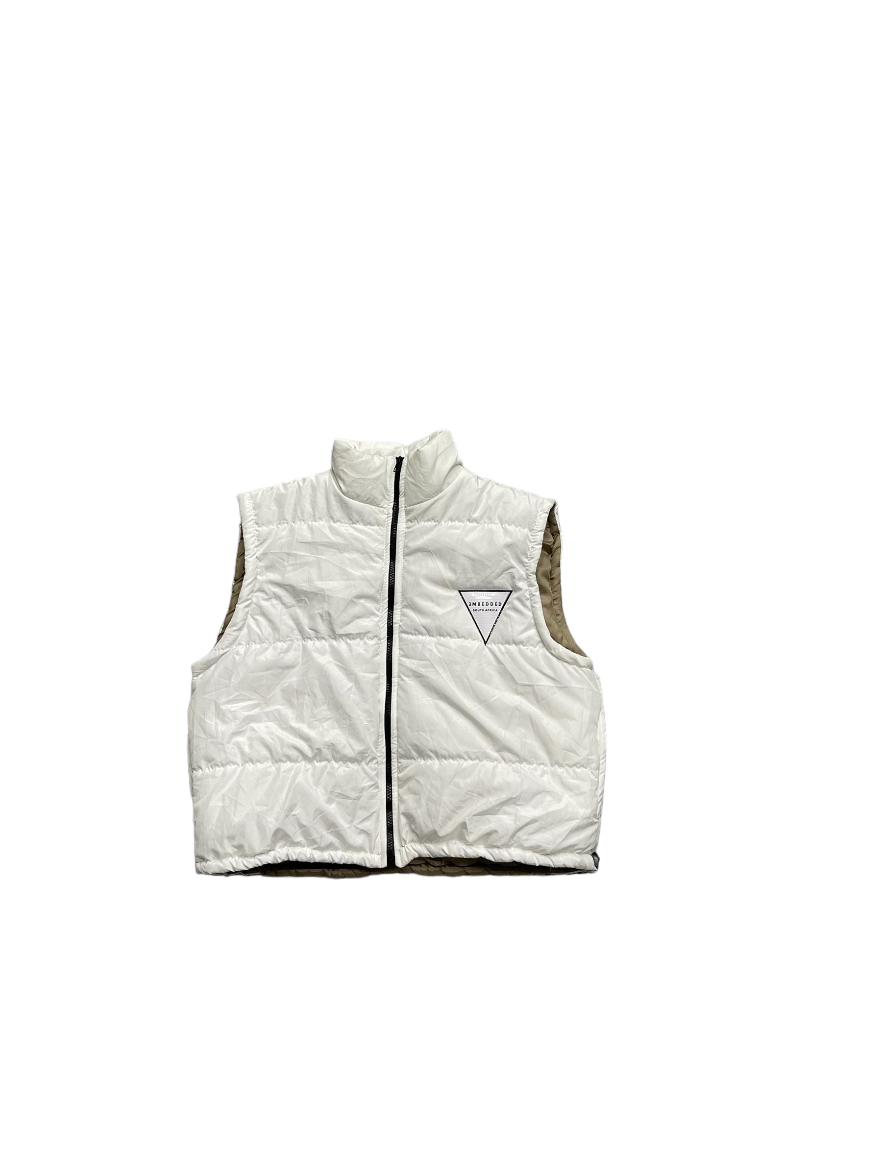 EMB White Puffer Vest